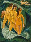 Ernst Ludwig Kirchner Three Bathers oil painting on canvas